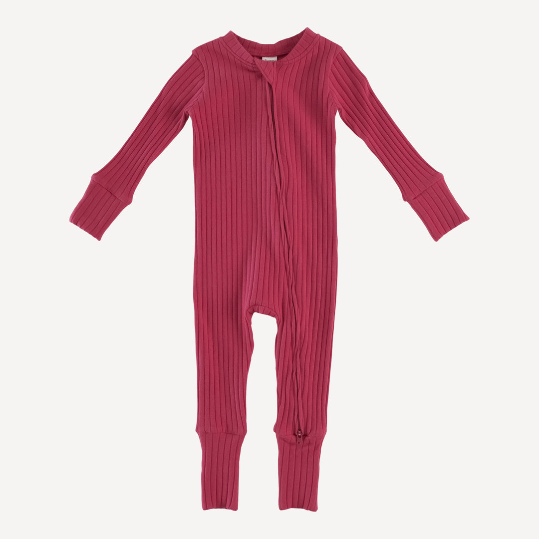 long sleeve convertible zippy pj | american beauty | organic cotton wide rib