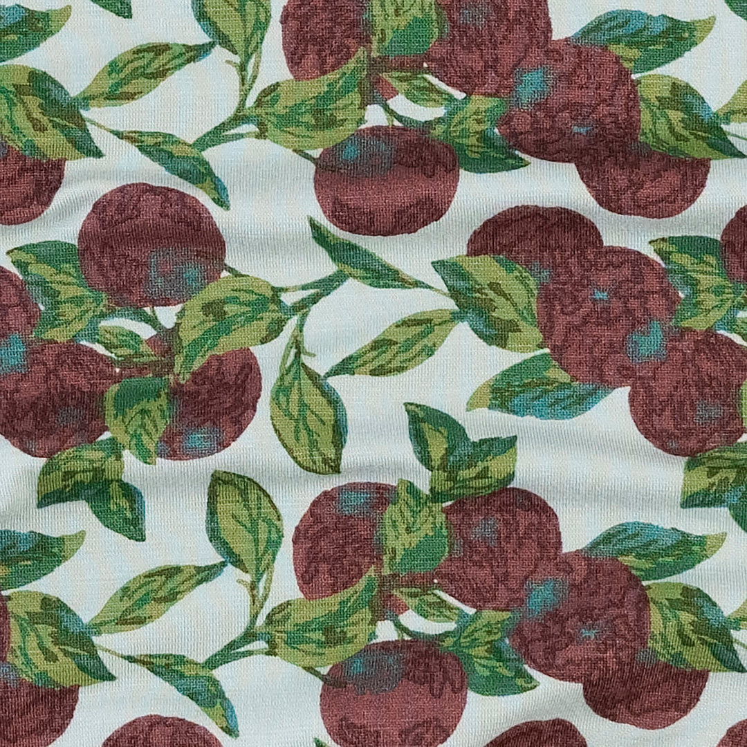 long sleeve lap neck footie | apple branch | bamboo