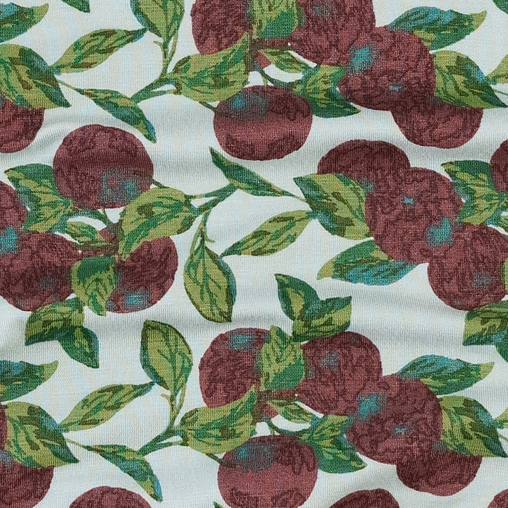 long sleeve lap neck footie | apple branch | bamboo
