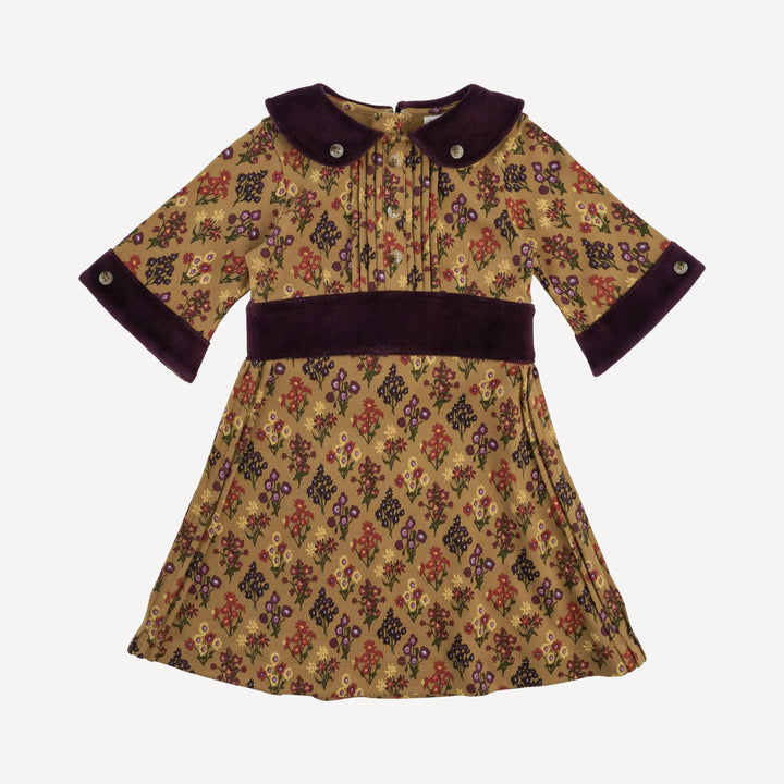 peter pan pintuck dress | apple cinnamon floral bouquet | organic cotton interlock