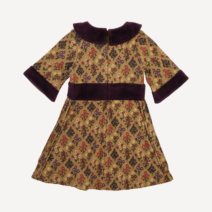 peter pan pintuck dress | apple cinnamon floral bouquet | organic cotton interlock