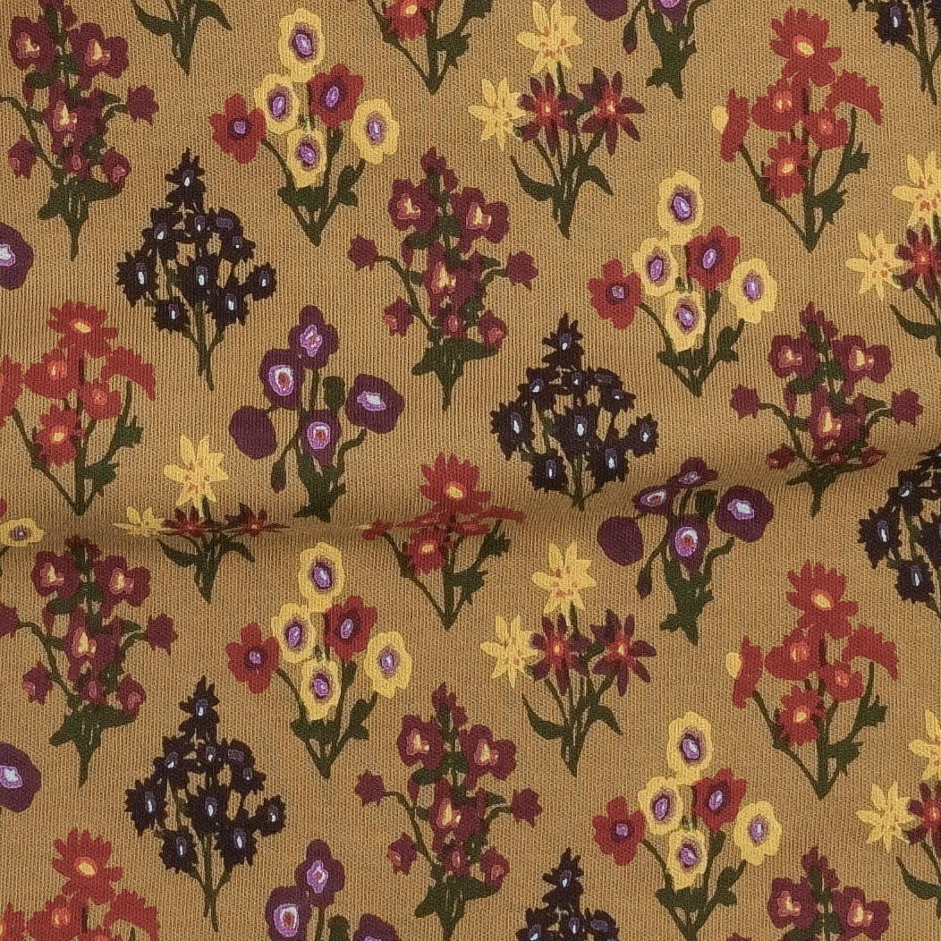 peter pan pintuck dress | apple cinnamon floral bouquet | organic cotton interlock