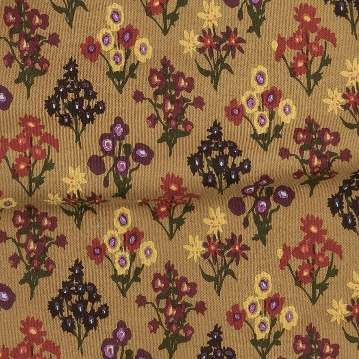 long sleeve lap neck bodysuit | apple cinnamon floral bouquet | organic cotton interlock