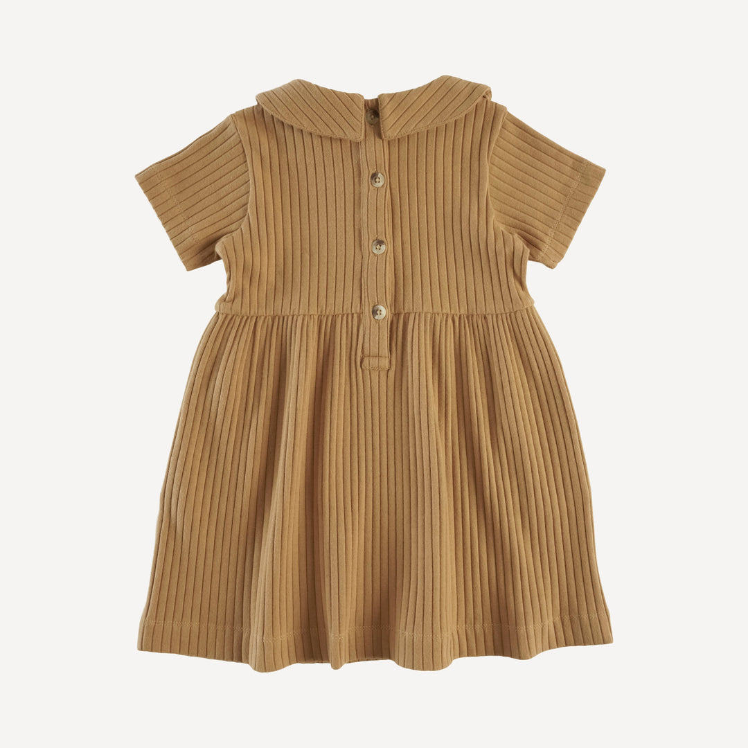 short sleeve peter pan dress | apple cinnamon | organic cotton wide rib