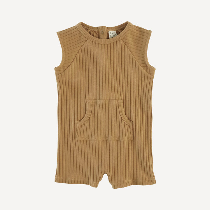 sleeveless kanga shortie | apple cinnamon | organic cotton wide rib