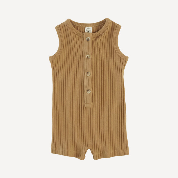 sleeveless union shortie | apple cinnamon | organic cotton wide rib