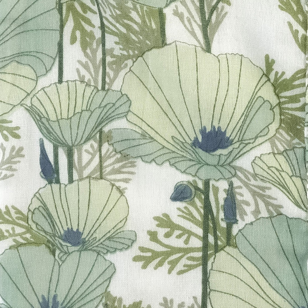 womens long sleeve goldilocks top | aqua poppies | organic cotton gauze