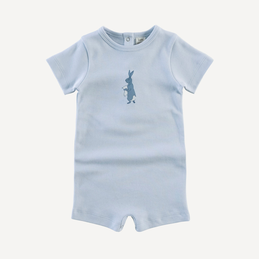 short sleeve crew neck shortie | arctic blue | organic cotton interlock