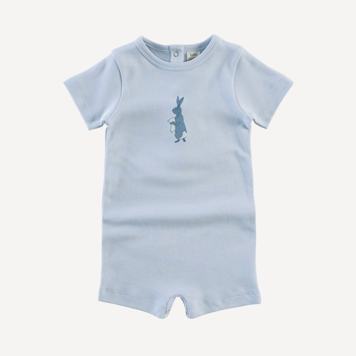 short sleeve crew neck shortie | arctic blue | organic cotton interlock