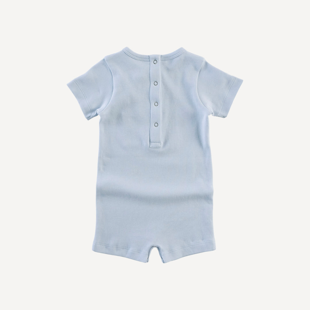 short sleeve crew neck shortie | arctic blue | organic cotton interlock