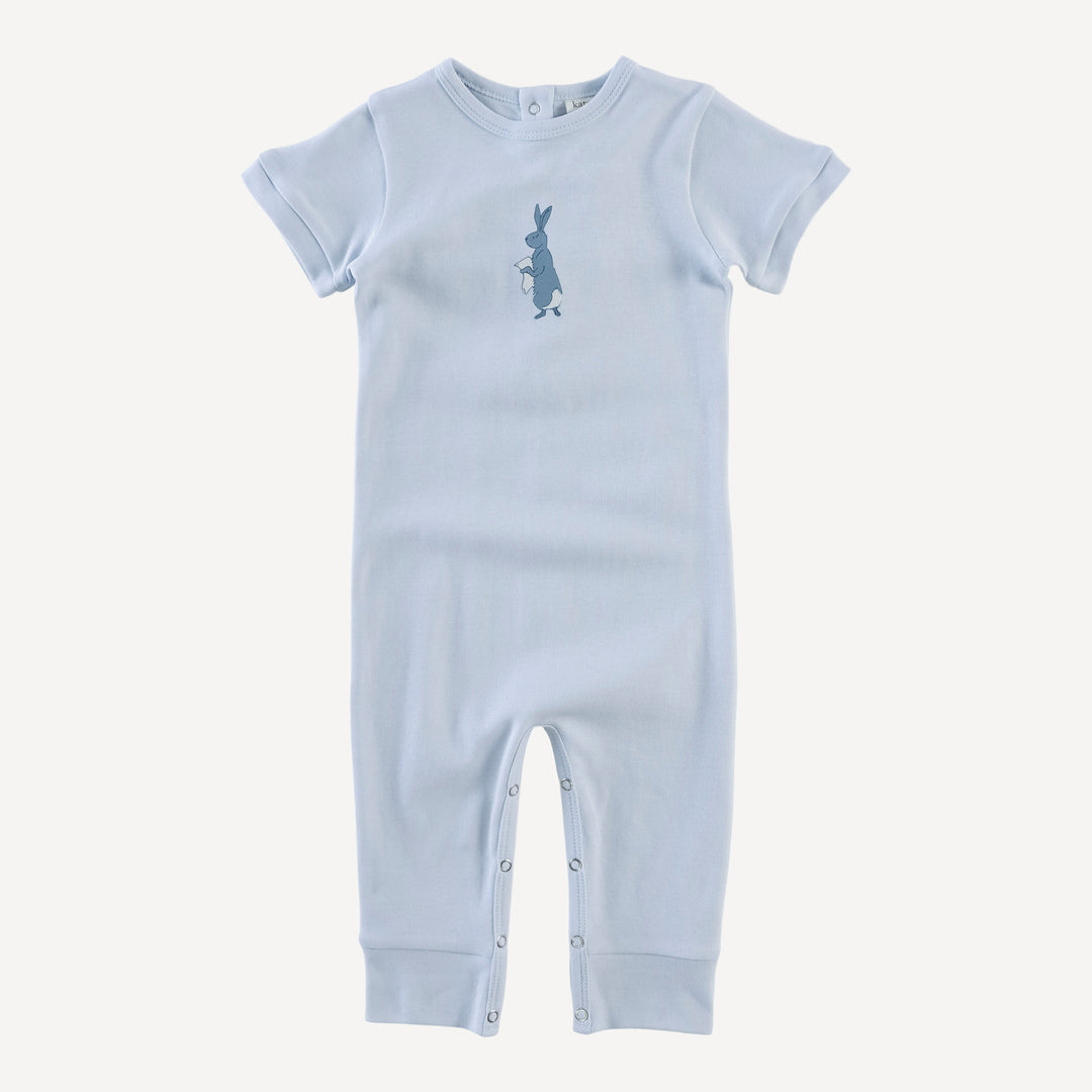 short sleeve sport jumpsuit | arctic blue | organic cotton interlock