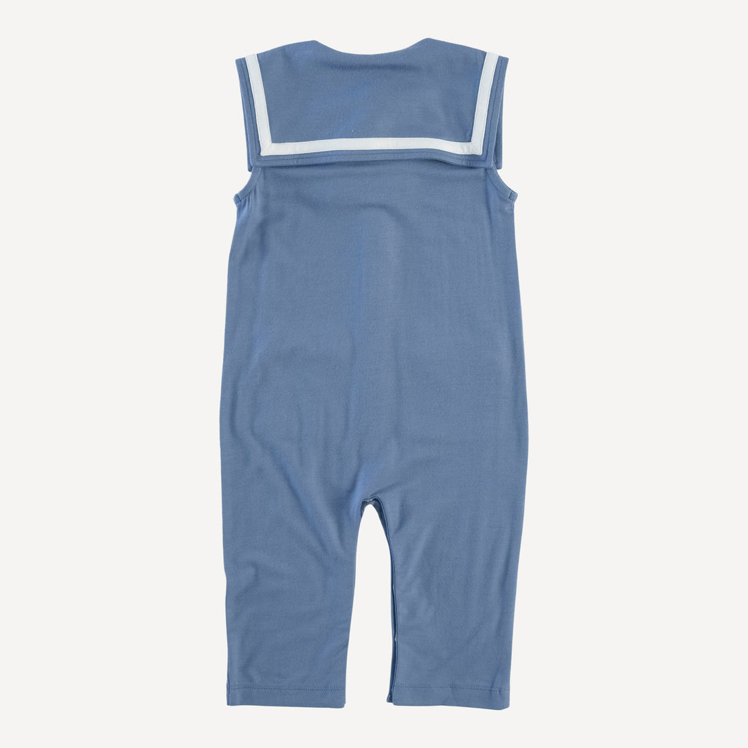 sleeveless sailor pocket jumpsuit | arctic ocean | bamboo