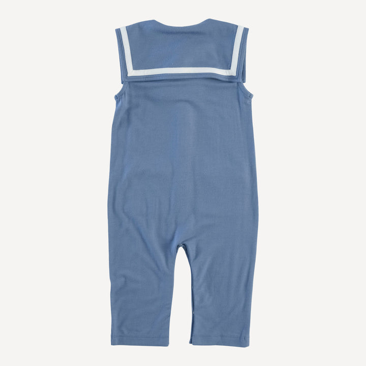 sleeveless sailor pocket jumpsuit | arctic ocean | bamboo