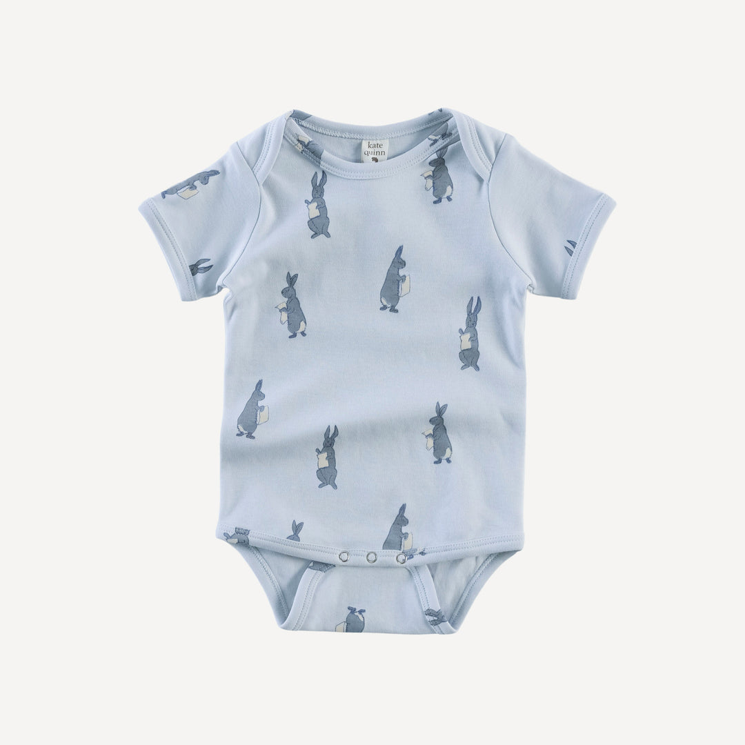 short sleeve lap neck bodysuit | arctic rabbit | organic cotton interlock