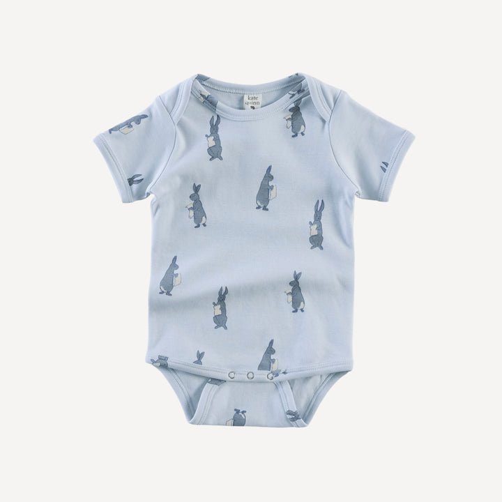 short sleeve lap neck bodysuit | arctic rabbit | organic cotton interlock