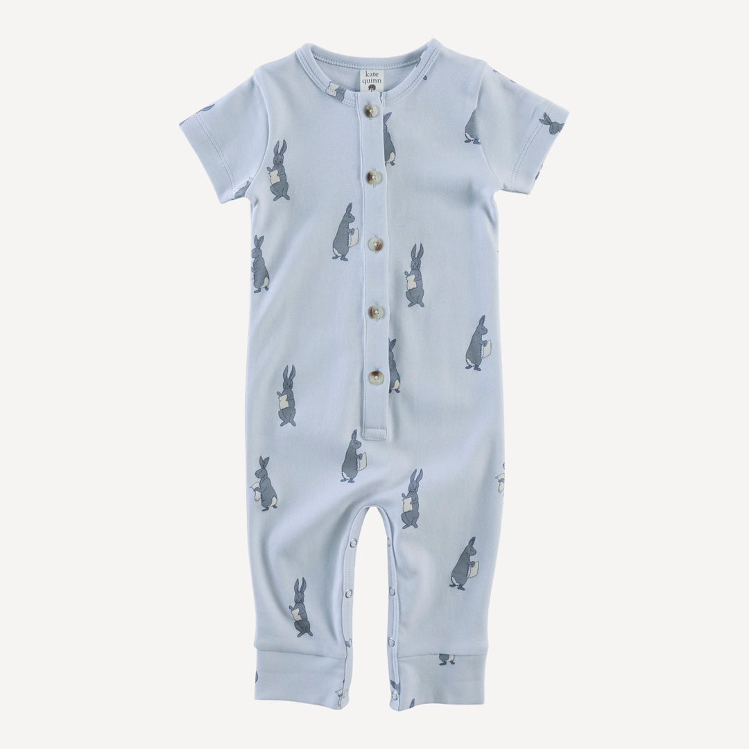 short sleeve button sport union suit | arctic rabbit | organic cotton interlock