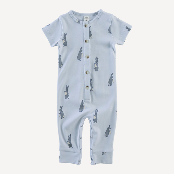 short sleeve button sport union suit | arctic rabbit | organic cotton interlock