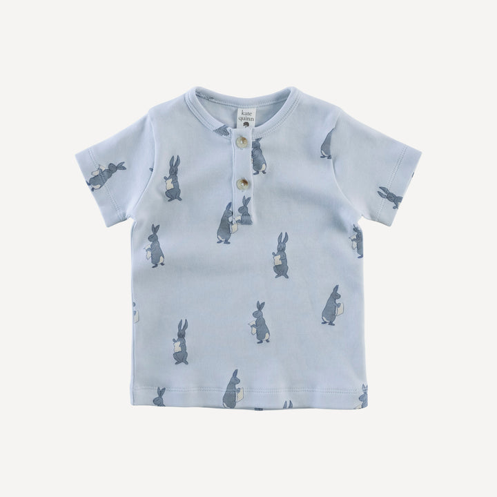 short sleeve basic henley tee | arctic rabbit | organic cotton interlock