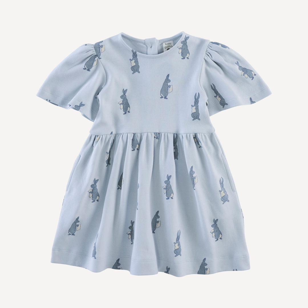 bell sleeve dress | arctic rabbit | organic cotton interlock