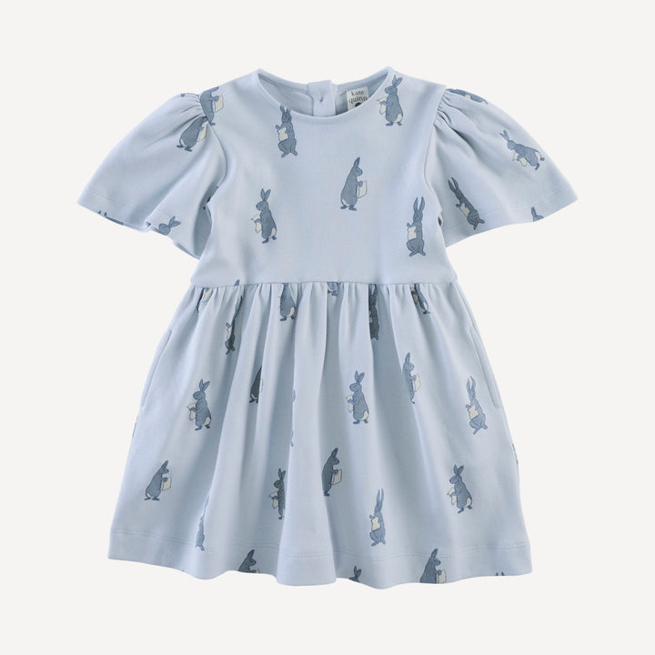 bell sleeve dress | arctic rabbit | organic cotton interlock