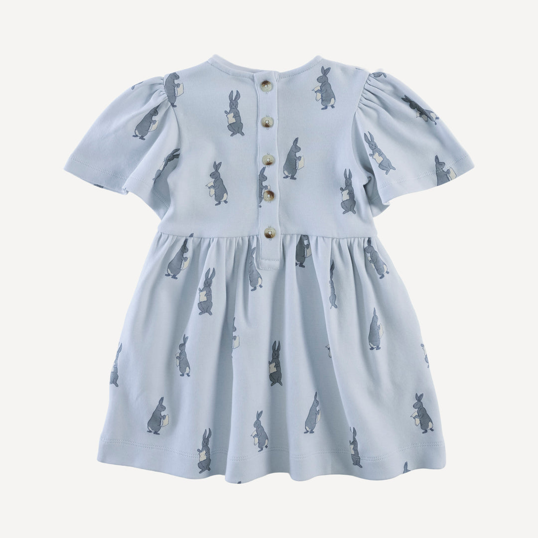 bell sleeve dress | arctic rabbit | organic cotton interlock