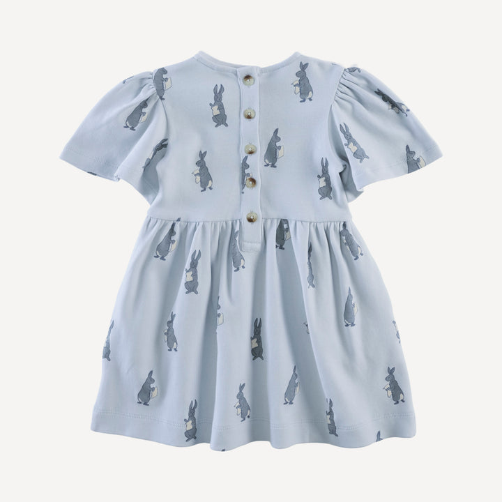 bell sleeve dress | arctic rabbit | organic cotton interlock