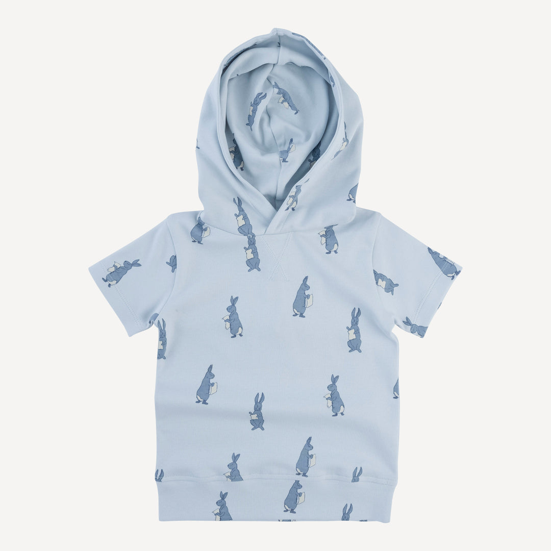 short sleeve essential skinny hoodie | arctic rabbit | organic cotton interlock