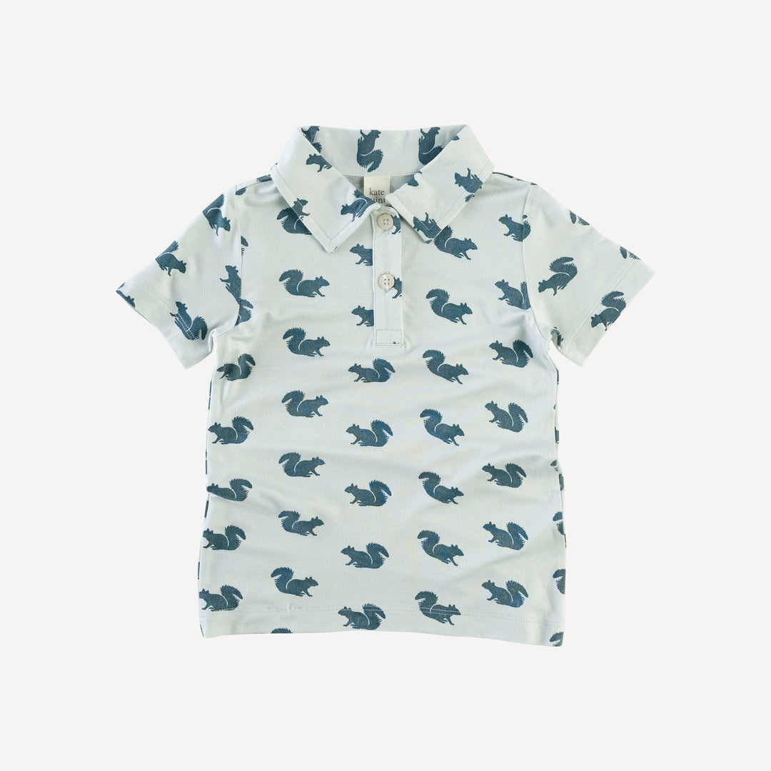 short sleeve polo shirt | arctic squirrel | lenzing modal