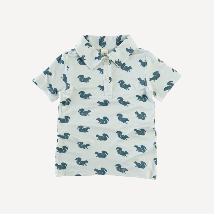 short sleeve polo shirt | arctic squirrel | lenzing modal