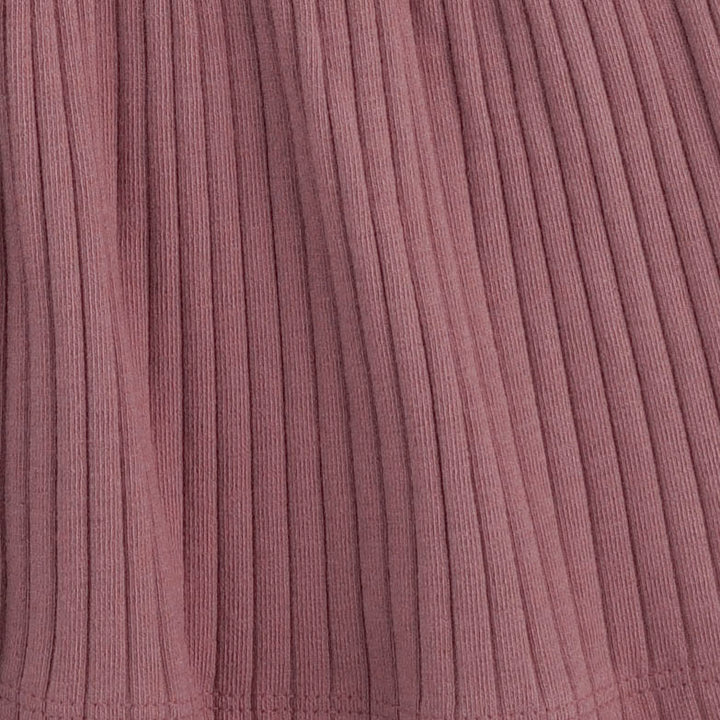 long sleeve two way zipper footie | ash rose | organic cotton wide rib