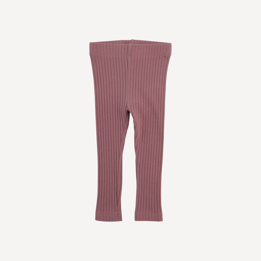 classic skinny legging | ash rose | organic cotton wide rib