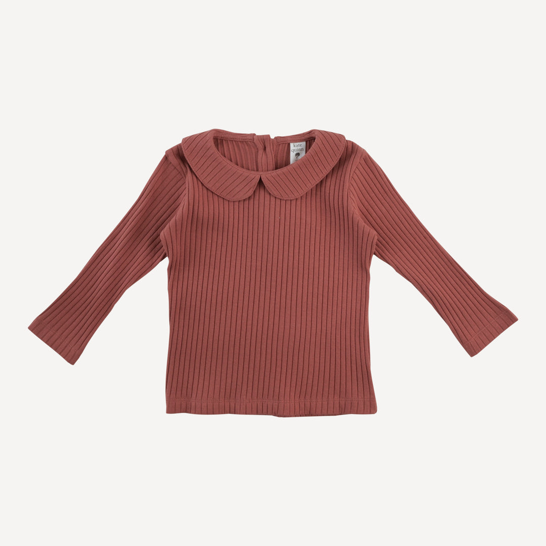 PRESALE long sleeve peter pan tee | auburn | organic cotton wide rib