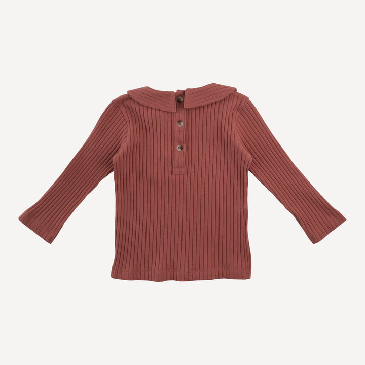 PRESALE long sleeve peter pan tee | auburn | organic cotton wide rib