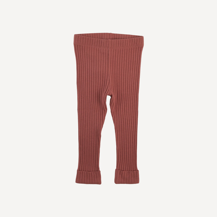 PRESALE classic cuffed legging | auburn | organic cotton wide rib