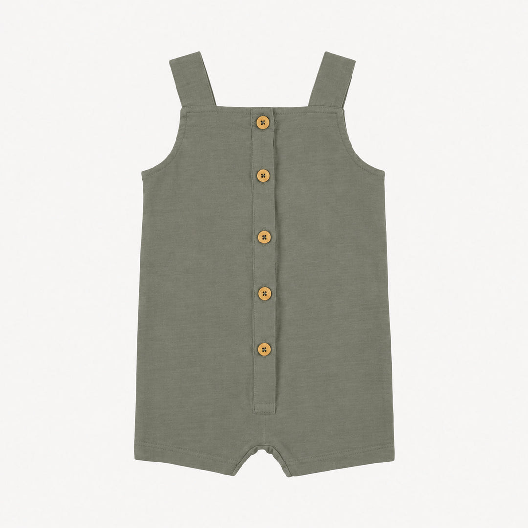 PREORDER button overall shortie | vetiver | modal