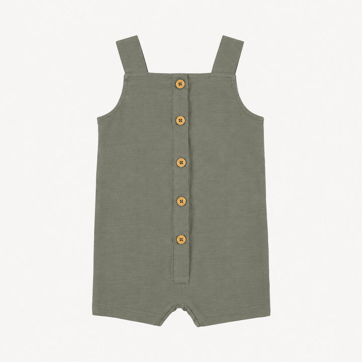 PREORDER button overall shortie | vetiver | modal