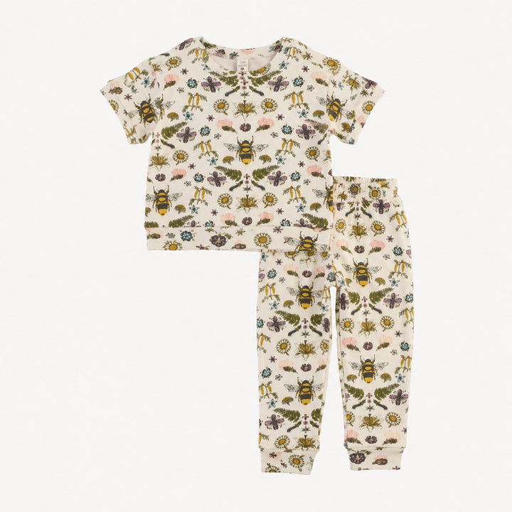PREORDER short sleeve cuffed jogger set | litho bee | modal
