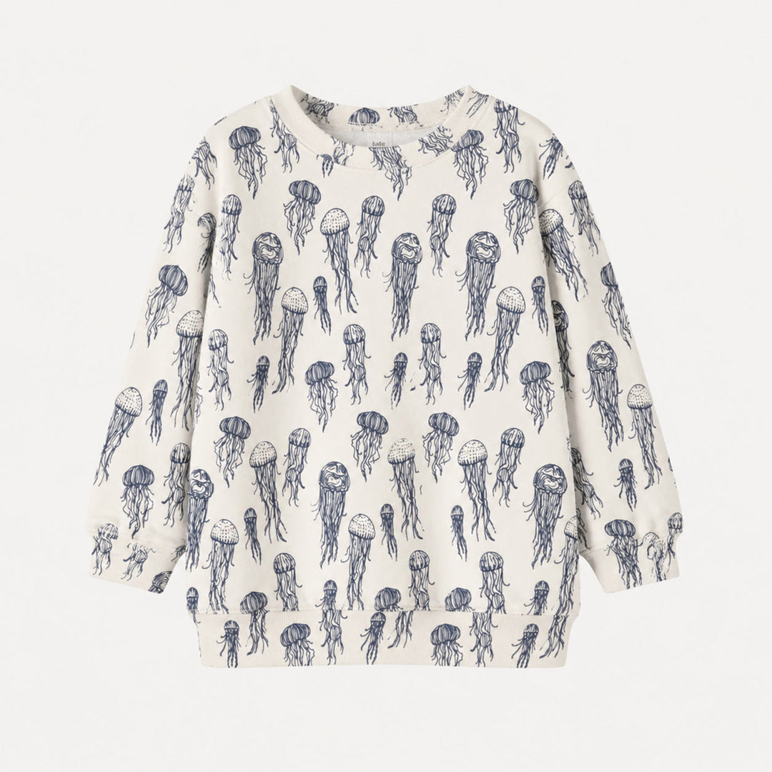 PREORDER womens oversized sweatshirt | opal jellyfish | organic cotton interlock