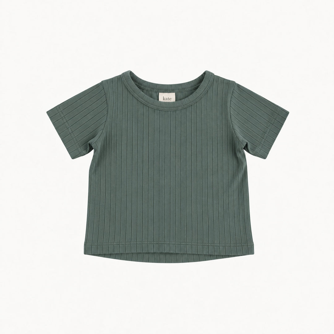 PREORDER short sleeve essential boxy tee | forest | woods rib