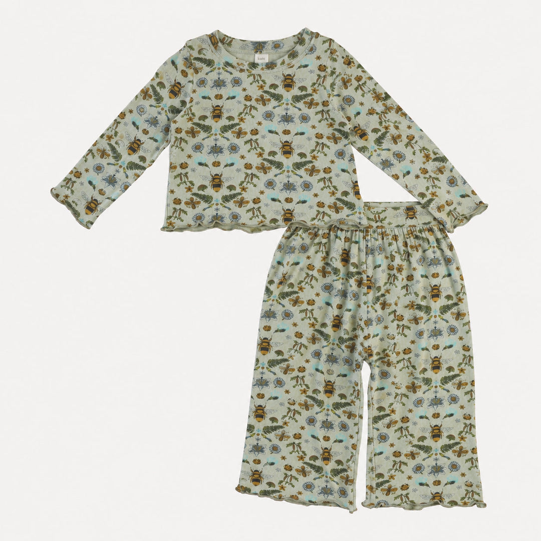 PREORDER long sleeve jade set | green litho bee | bamboo