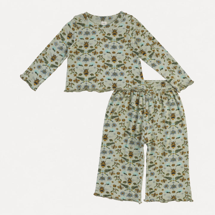PREORDER long sleeve jade set | green litho bee | bamboo