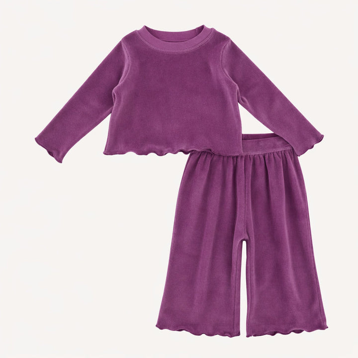 long sleeve jade set | amethyst | organic cotton velour