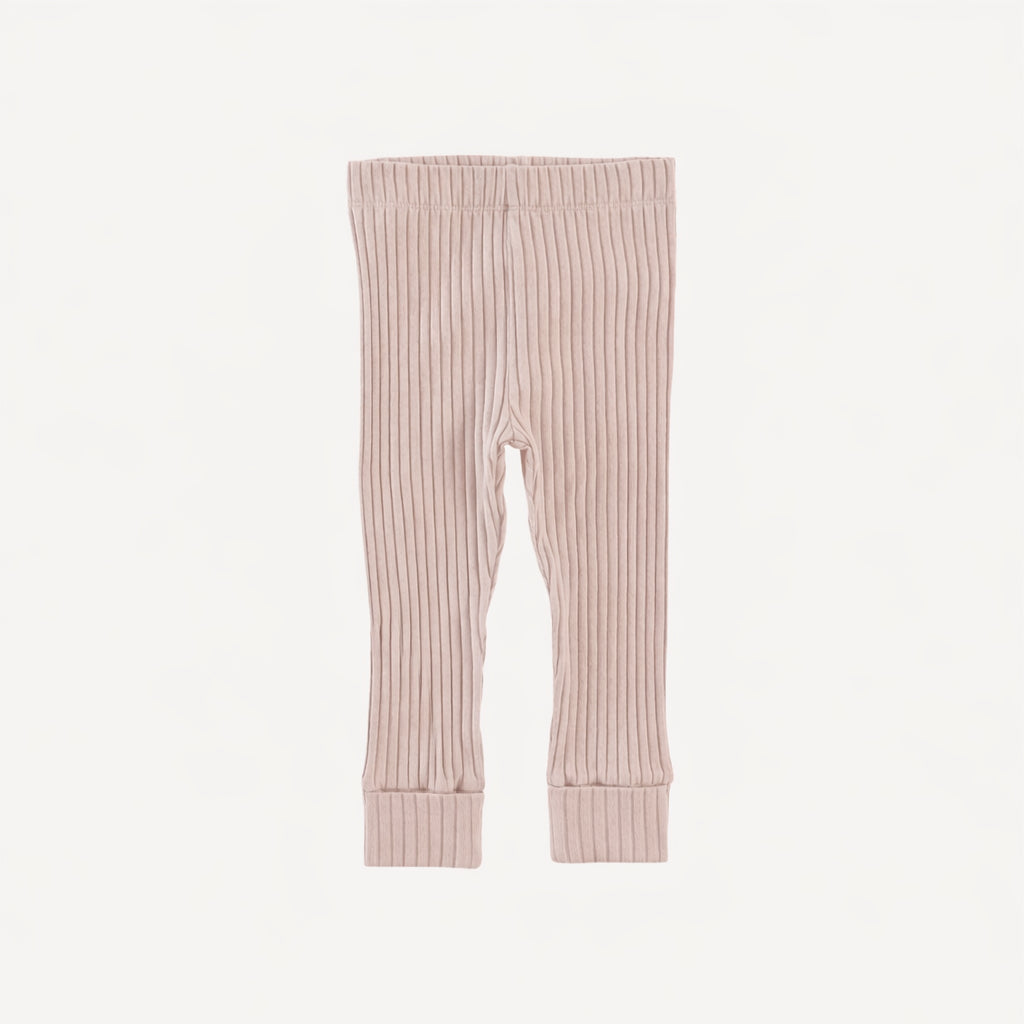 classic cuffed legging | rose smoke | organic cotton wide rib