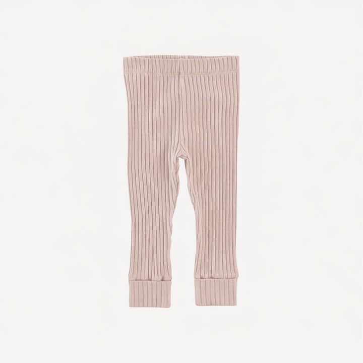 classic cuffed legging | rose smoke | organic cotton wide rib