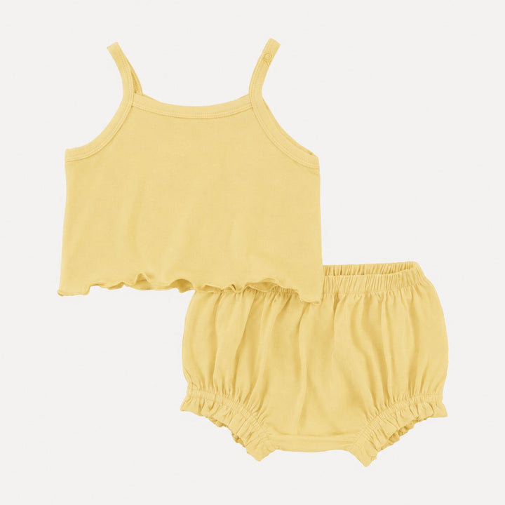 PREORDER lettuce spaghetti strap tank + lettuce bloomer set | butter yellow | organic cotton interlock
