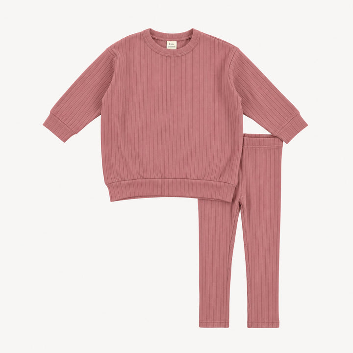 PREORDER oversized sweatshirt + legging set | dusty rose | woods rib