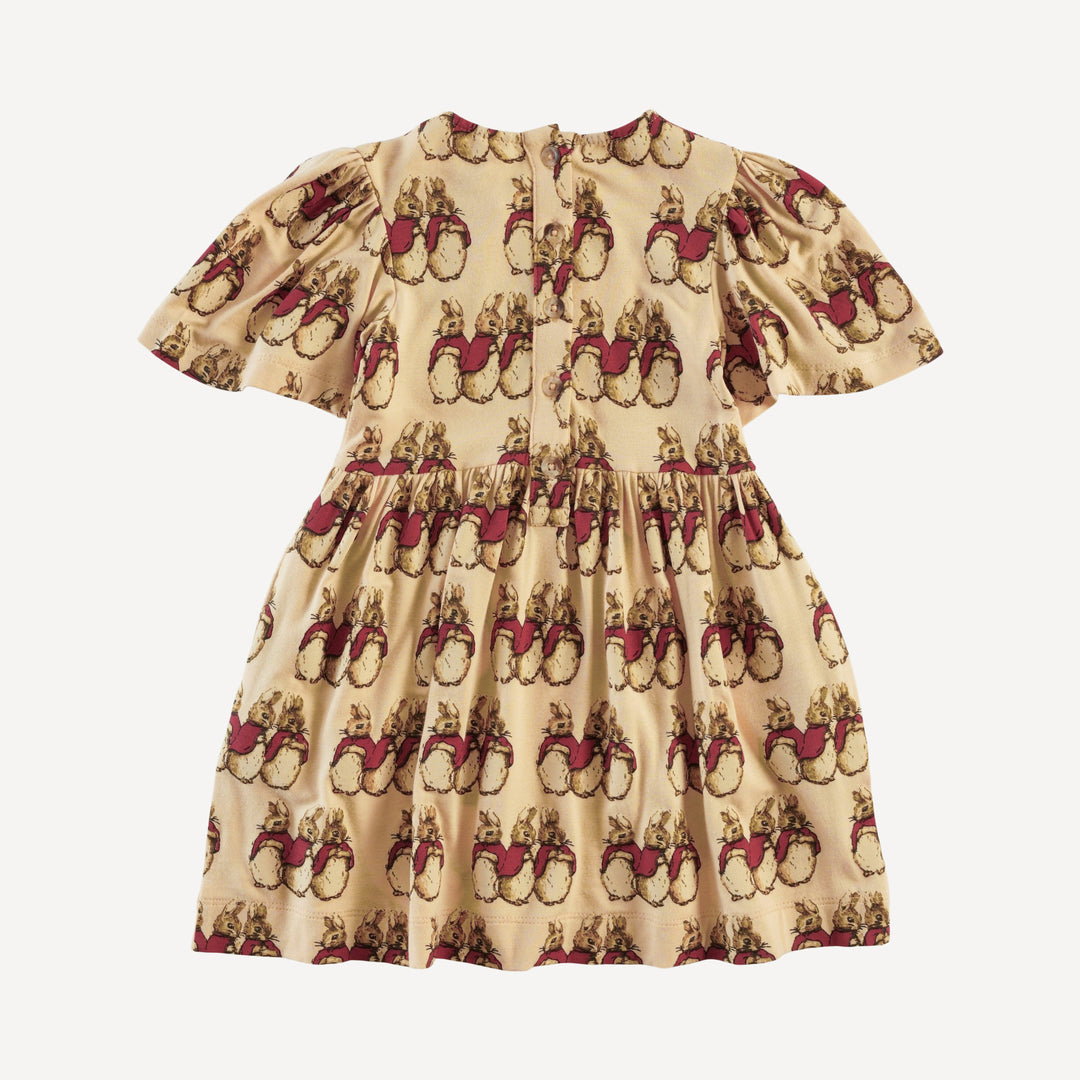 bell sleeve gathered dress | baby bunnies | bamboo