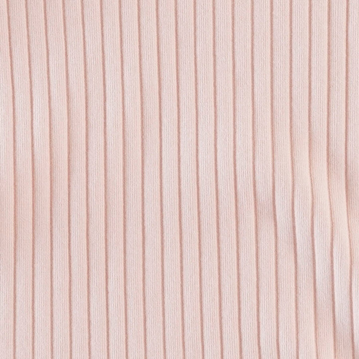 long sleeve zipper footie | ballet pink | organic cotton wide rib