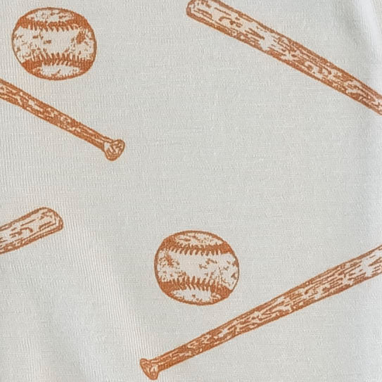 short sleeve henley baseball tee | ball & bat | bamboo