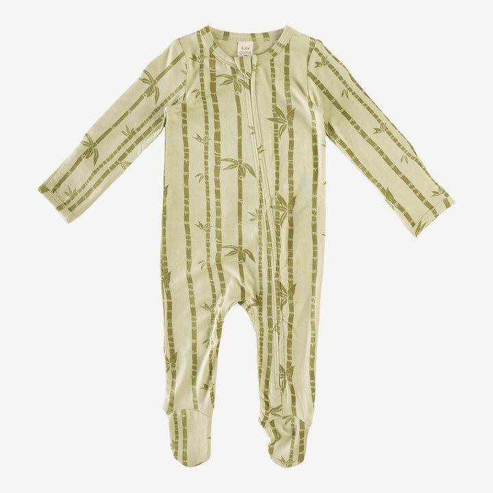 long sleeve zipper footie | bamboo forest | lenzing modal
